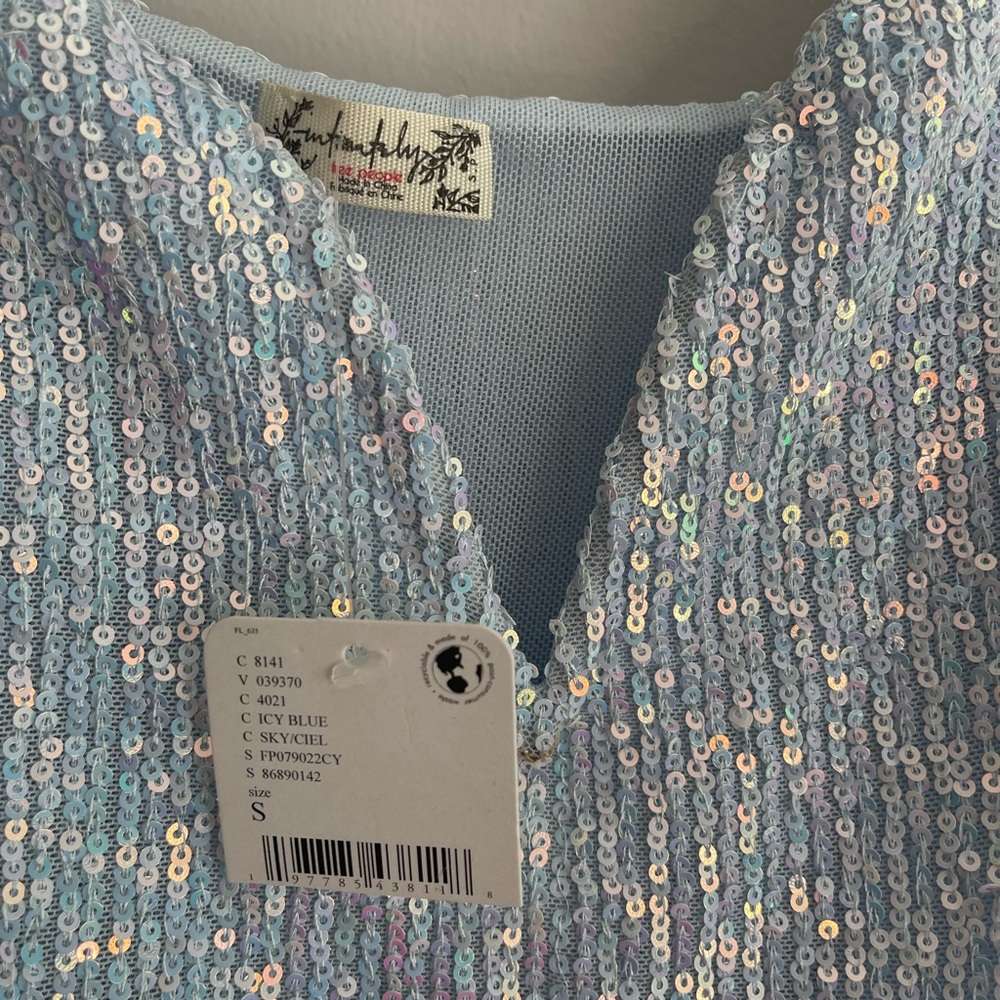 Light Blue Sparkle Bodysuit - Women - Picture 5 of 10